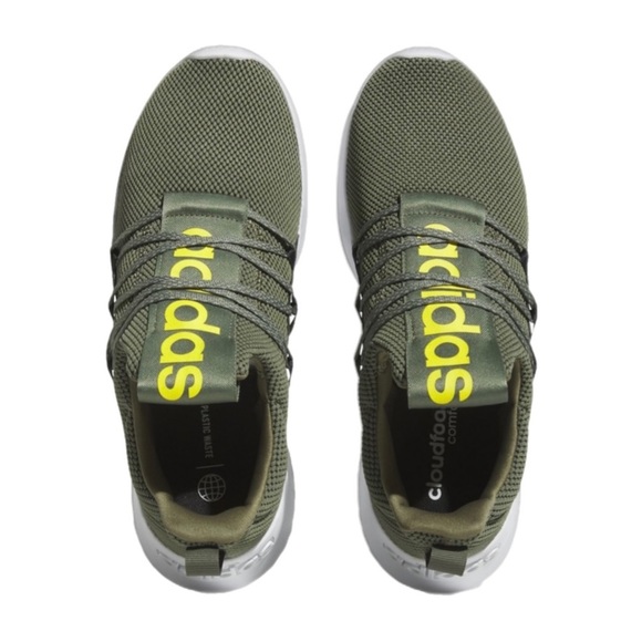 Adidas Lite Racer Adapt 5.0 Olive/White Men's Slip-On Casual Fashion Shoes - Picture 3 of 4